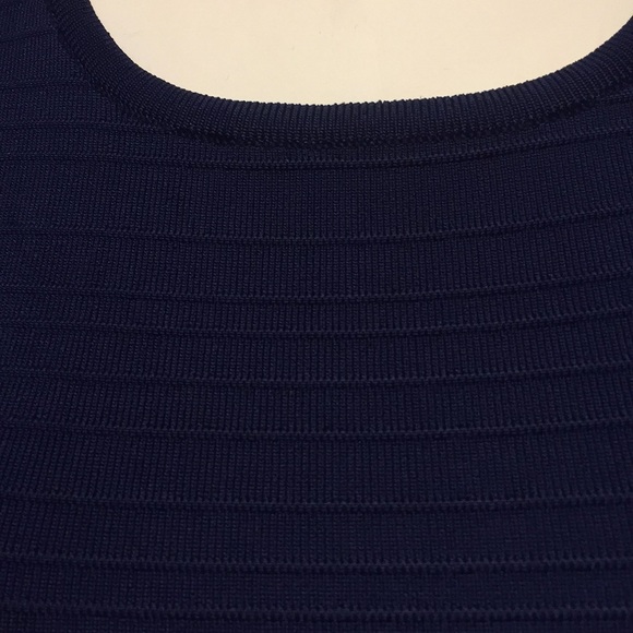 NWT Cache Bodycon Navy Ribbed Dress - Picture 2 of 6